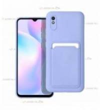 coque porte carte violette pour Xiaomi Redmi 9A et 9AT en simili-cuir