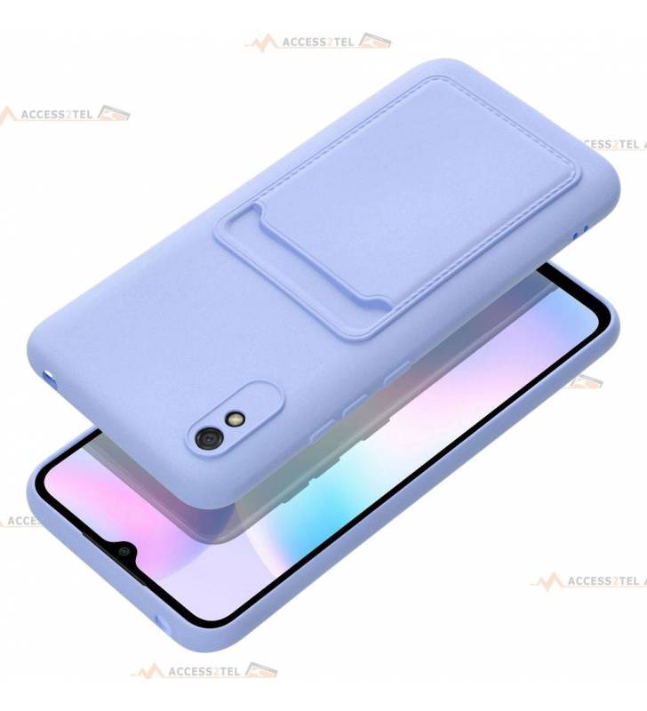 coque porte carte violette pour Xiaomi Redmi 9A et 9AT pratique