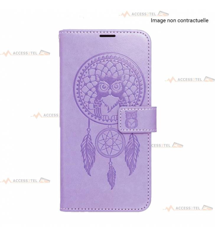 étui pour Xiaomi Redmi 10C attrape-rêves et hibou violet