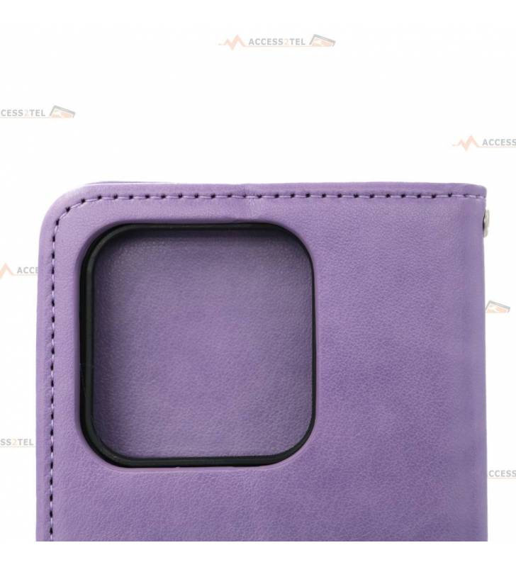 étui pour Xiaomi Redmi 10C attrape-rêves et hibou violet caméra