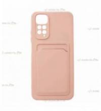 coque porte carte rose pour Xiaomi Redmi Note 11 et 11S en simili-cuir