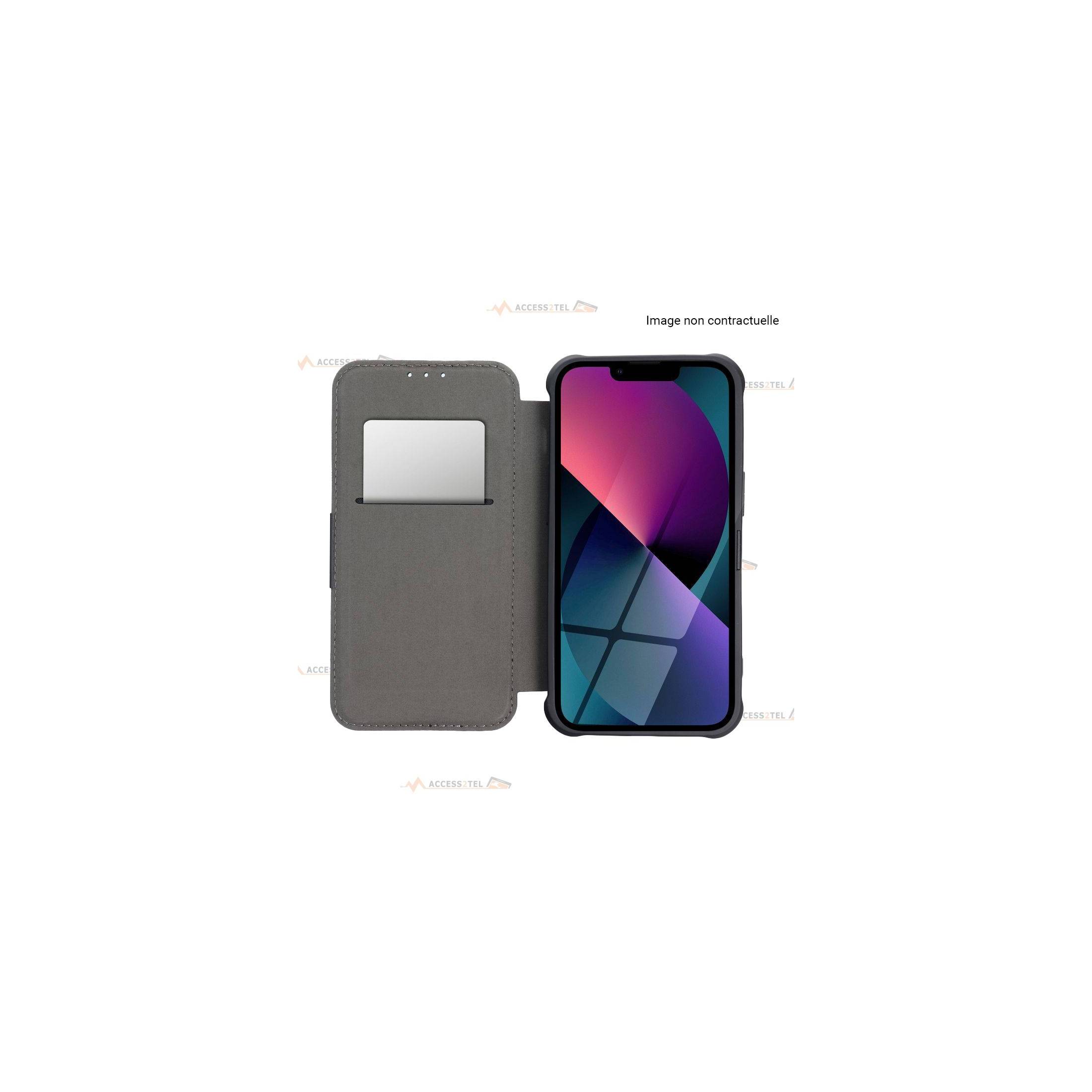 étui renforcé pour Xiaomi Redmi Note 11 Pro simili cuir effet carbone noir poche intérieure