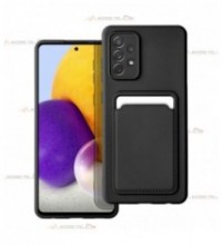 coque porte carte noire pour Samsung Galaxy A72 en simili-cuir