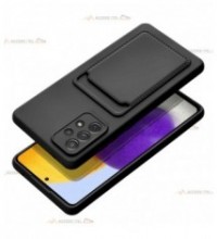 coque porte carte noire pour Samsung Galaxy A72 pratique