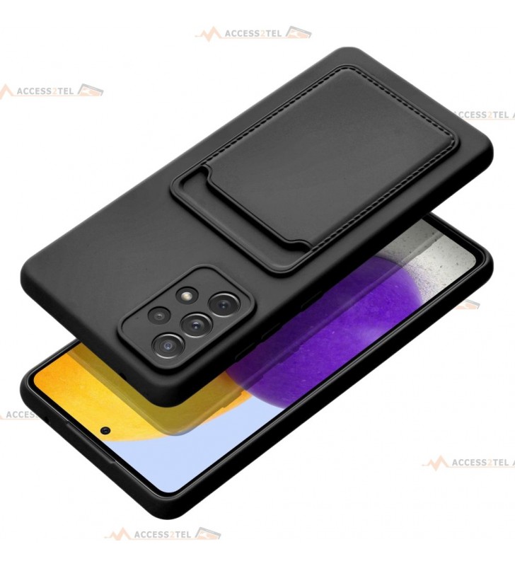 coque porte carte noire pour Samsung Galaxy A72 pratique