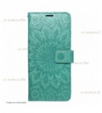 étui pour samsung galaxy A72 mandala vert