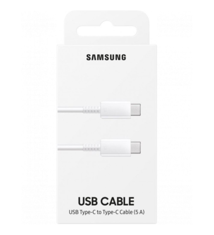 Câble USB-C vers USB-C Samsung Officiel 5A – 1 mètre – Blanc