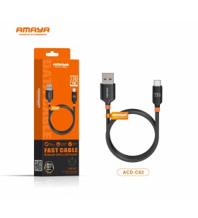Câble USB-A vers USB-C – Charge Rapide 33W – 1 mètre – Noir