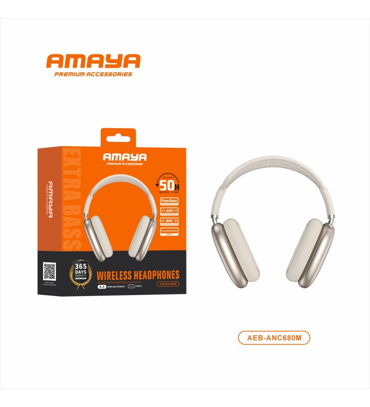Casque audio Bluetooth compatible tous smartphones - Coloris blanc doré