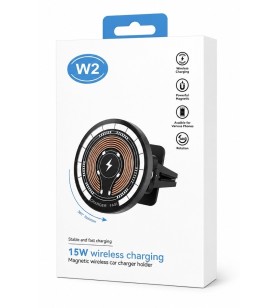 Support téléphone voiture magnétique avec chargeur sans fil pour grille d'aération
