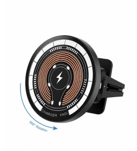 Support téléphone voiture magnétique avec chargeur sans fil pour grille d'aération