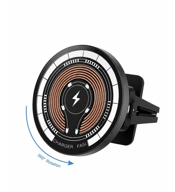 Support téléphone voiture magnétique avec chargeur sans fil pour grille d'aération