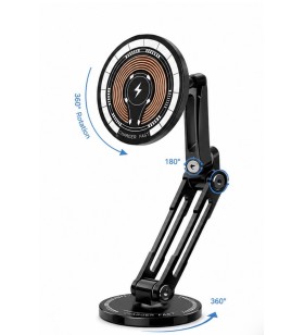 Support téléphone voiture magnétique avec chargeur à induction – 15W – Bras articulé