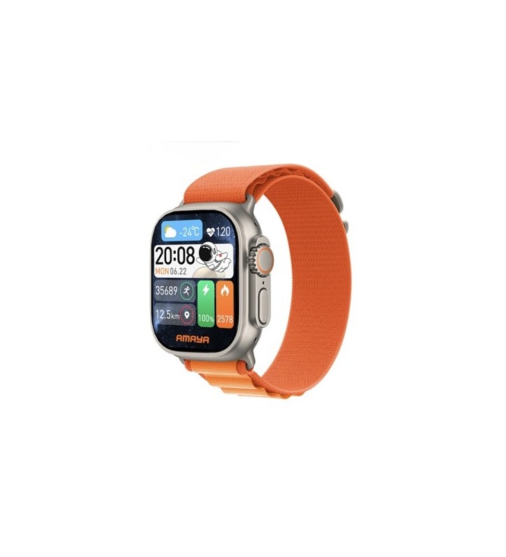 Montre connectée X10 Ultra — Grand écran 2 pouces, autonomie 10 jours - Coloris orange