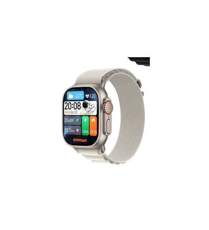 Montre connectée X10 Ultra — Grand écran 2 pouces, autonomie 10 jours - Coloris blanc