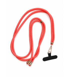 Cordon réglable pour téléphone portable en coton – Coloris corail